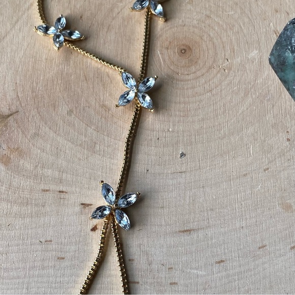 Fabulous Gold & Crystal Floral Slave Bracelet - Picture 10 of 11